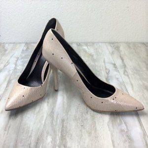 Brian Atwood Nude/Black Polka Dot Heels 7.5